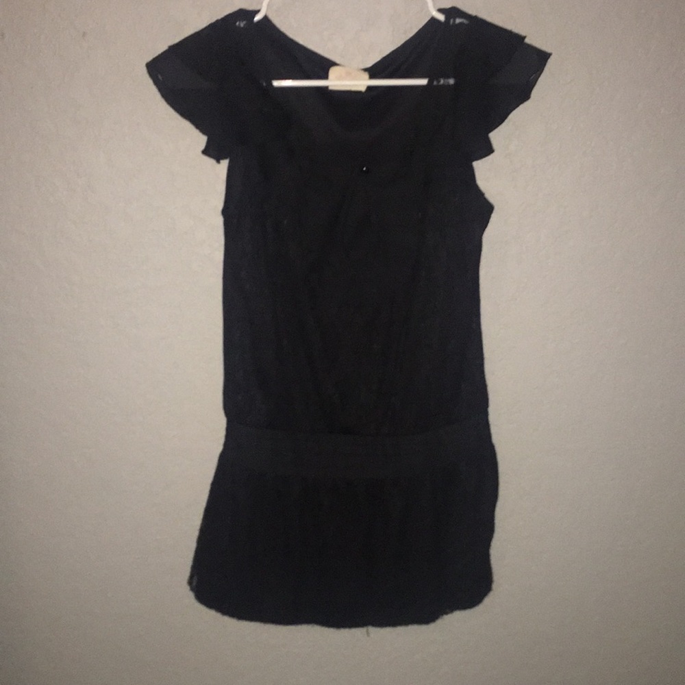 LA Hipster black lace shirt size small